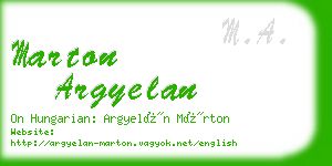 marton argyelan business card